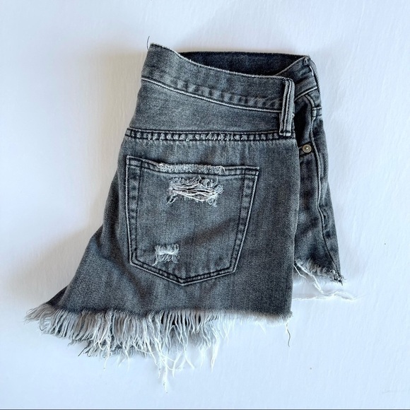 We the Free Gray Jean Shortie Shorts 26 - Picture 6 of 6
